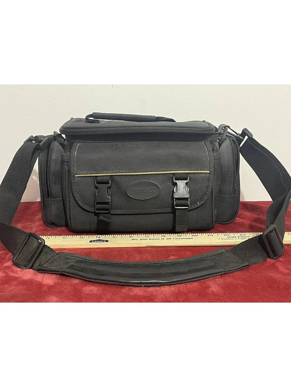 Ambico Adjustable Over the Shoulder Camera Bag Case Padded Black Large Camcorder